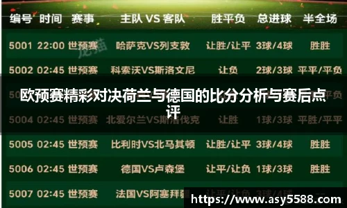 欧预赛精彩对决荷兰与德国的比分分析与赛后点评